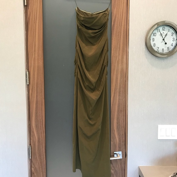 Nicole miller olive strapless dress